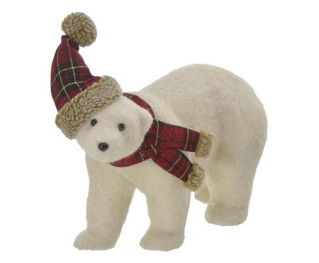 Urso Natalino Creme e Vermelho