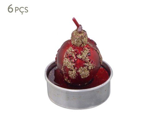 Jogo de Velas Bola Vemelho e Dourado, Vermelho | WestwingNow