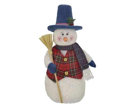 Enfeite de Natal Boneco de Neve Branco e Vermelho