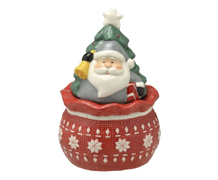 Pote Decorativo Papai Noel Vermelho e Branco