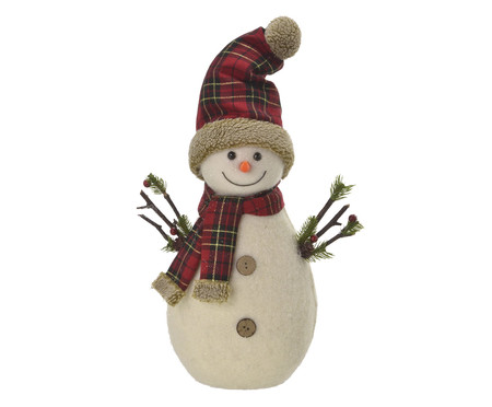 Boneco de Neve Creme e Vermelho