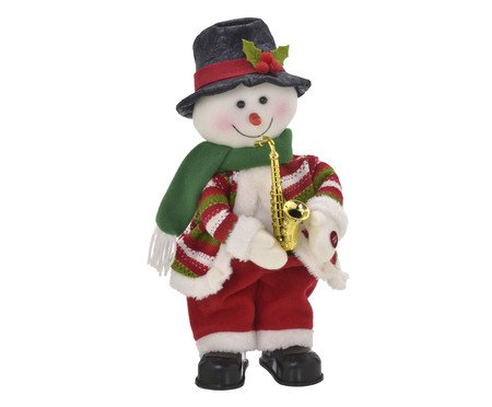 Boneco de Neve Som e Movimento Vermelho e Branco | Westwing