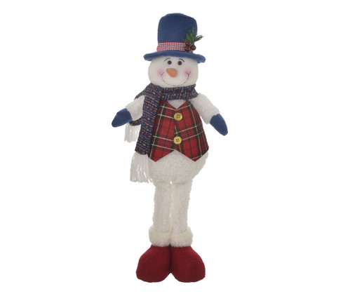 Enfeite de Natal Boneco de Neve Branco e Vermelho, Branco | WestwingNow