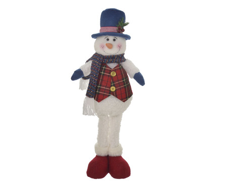 Enfeite de Natal Boneco de Neve Branco e Vermelho