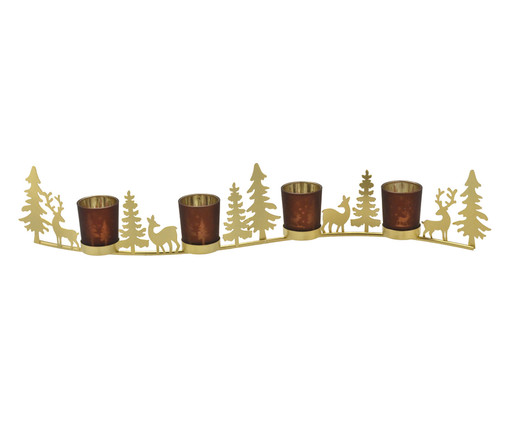 Candelabro Max Dourado e Vermelho, Dourado | WestwingNow