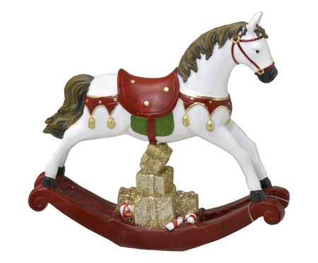 Cavalo Natalino Vermelho e Branco