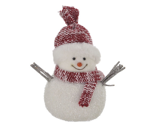 Boneco de Neve Vermelho e Prata, Branco | WestwingNow