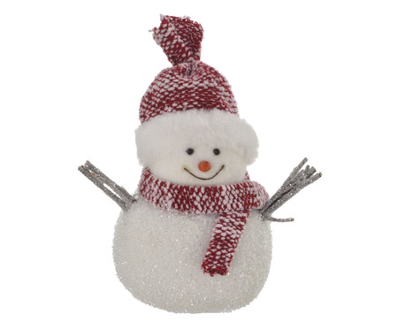 Boneco de Neve Vermelho e Prata