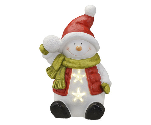 Boneco de Neve com Luz Vermelho e Branco, Vermelho | WestwingNow