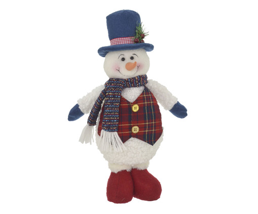 Enfeite de Natal Boneco de Neve Branco e Vermelho, Branco | WestwingNow