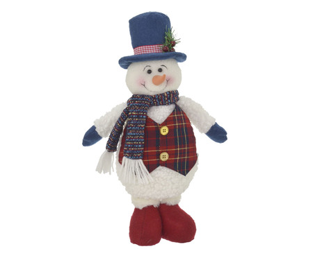 Enfeite de Natal Boneco de Neve Branco e Vermelho