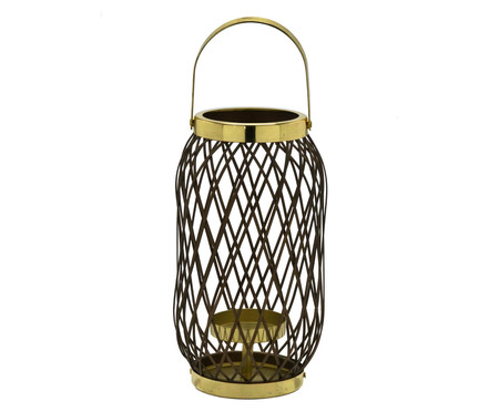 Lanterna Decorativa Preetz Preto e Dourado