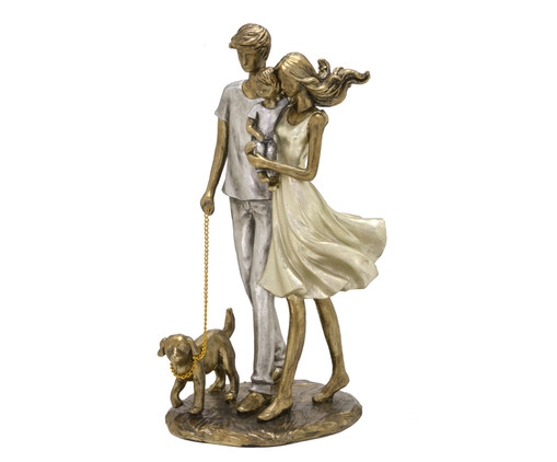 Familia com Pet Decorativa Rathenow Dourado, Dourado | WestwingNow