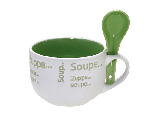 Caneca para Sopa Spires Branco e Verde, Colorido | WestwingNow