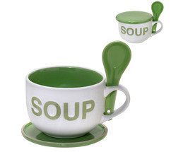 Caneca para Sopa Greifswald Branco e Verde