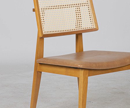 Cadeira Freijó Star Couro Caramelo | Westwing