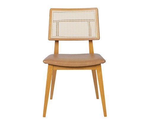 Cadeira Freijó Star Couro Caramelo, multicolor | WestwingNow