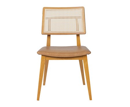 Cadeira Freijó Star Couro Caramelo | Westwing