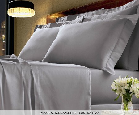 Fronha Platine Prata 300 Fios - 50X90cm | Westwing