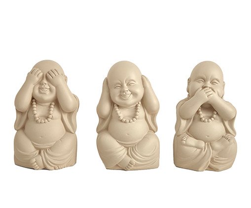 Jogo Esculturas Budas Waranka Cinza, Cinza | WestwingNow