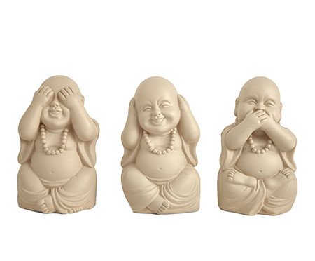 Jogo Esculturas Budas Waranka Cinza | Westwing