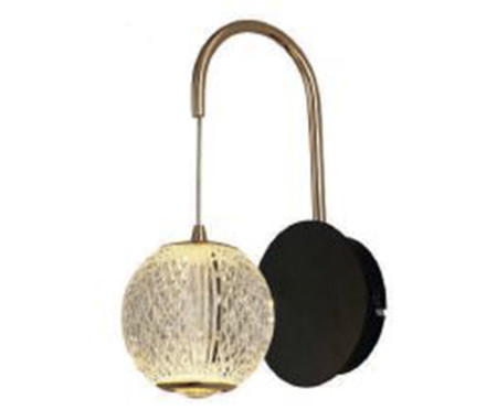 Arandela 4,2W Luce Dourado e Preto e Transparente