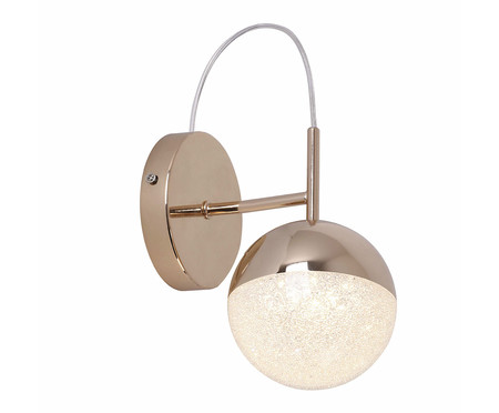 Arandela Media 6W Luna French Gold e Transparente