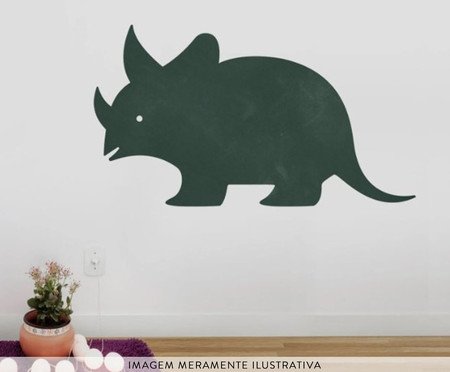 Adesivo de Parede Lousa Dinossauro Tricerátopo Verde - Hometeka | WestwingNow