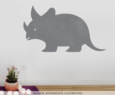 Adesivo de Parede Lousa Dinossauro Tricerátopo Cinza - Hometeka | WestwingNow
