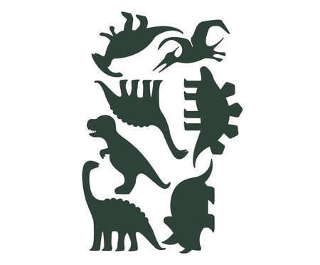 Jogo de Adesivos de Parede Dinossauros Verde - Hometeka | WestwingNow
