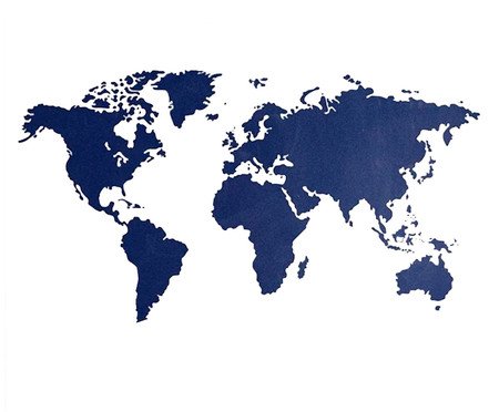 Adesivo de Parede Lousa Mapa Mundi Azul - Hometeka | WestwingNow