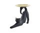 Escultura Gato Preto Relax com Bandeja, Preto | WestwingNow