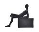 Escultura Homem Sentado Apoiado Preto, Preto | WestwingNow