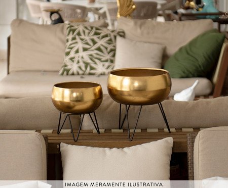 Cachepot com Suporte Dourado | Westwing