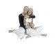 Escultura Casal Sentado com Filho no Colo Bege e Branco, Colorido | WestwingNow