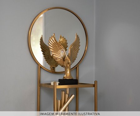 Escultura Passáro Dourado na Base | Westwing