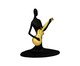 Escultura Figura com Violão Preto e Dourado, Colorido | WestwingNow