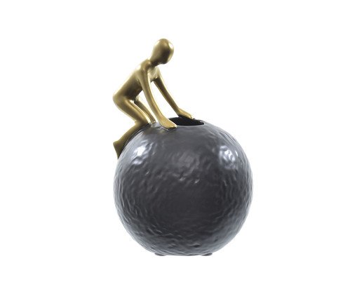 Escultura Figura na Bola Preta, Colorido | WestwingNow