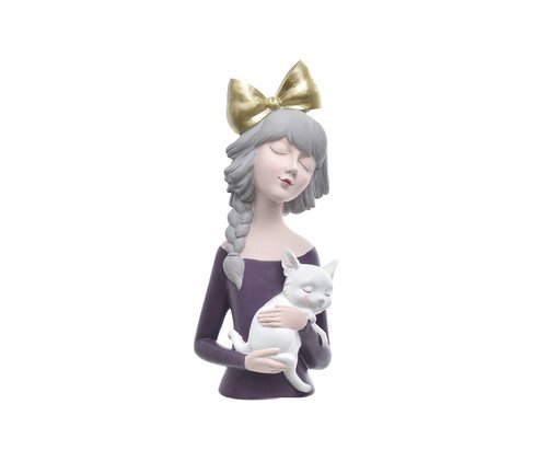 Escultura Mulher com Gato Colorido, Colorido | WestwingNow