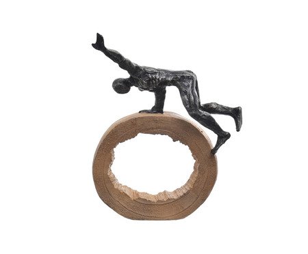 Escultura Figura Sentada no Circulo Preto e Marrom | Westwing