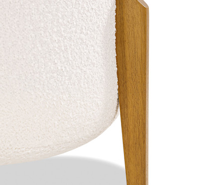 Poltrona Puff Emporio com Assento Estofado Boucle Branco | WestwingNow