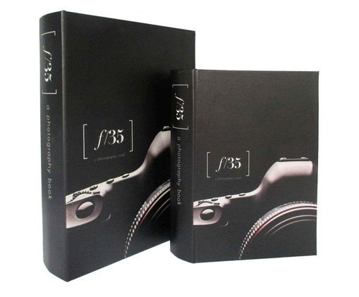 Jogo de Book Boxes Fotografia, Preto | WestwingNow