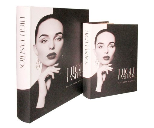 Jogo de Book Boxes Moda III   Preto, Preto | WestwingNow