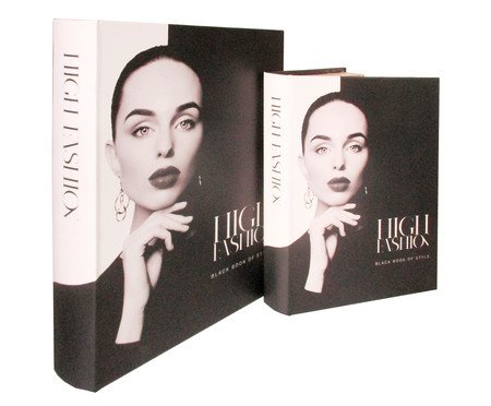 Jogo de Book Boxes Moda III   Preto | Westwing