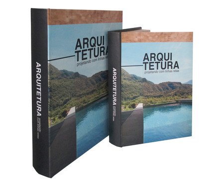 Jogo de Book Boxes Arquitetura I   Azul | Westwing