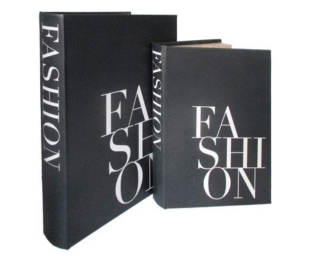 Jogo de Caixa para Livro Moda IV   Preto | Westwing