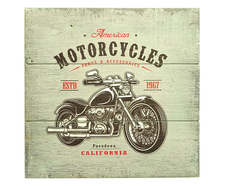 Placa de Madeira Estampada American Motocycles