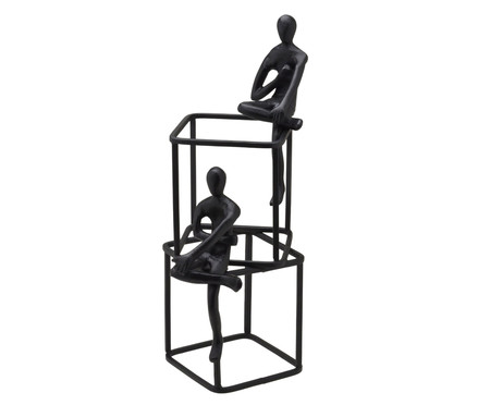 Escultura Cubos Com Homem Preto