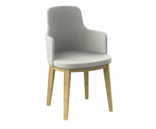 Cadeira Mary com Braço Prata e Cinza Claro, silver or metallic | WestwingNow