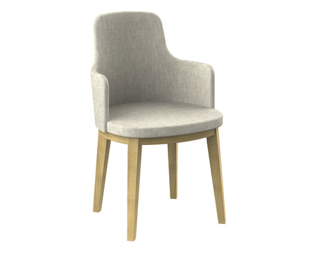 Cadeira Mary com Braço Mescla Cinza e Branco | WestwingNow